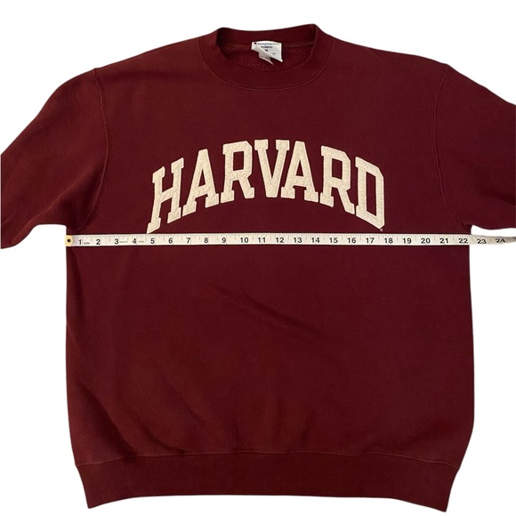 Vintage Harvard Champion Eco Authentic Terry Letter Maroon Sweatshirt Medium - Picture 9 of 13